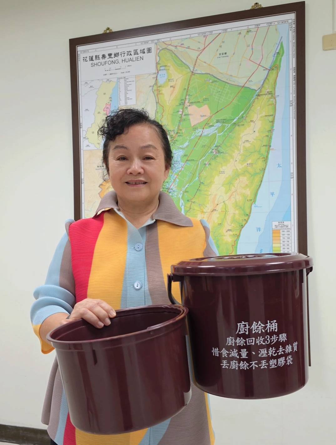 耗資近45萬！壽豐鄉公所普發全鄉「瀝水二合一」廚餘桶